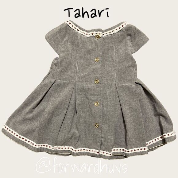 Tahari Grey Toddler Dress Size 6 - 9 Months - Picture 4 of 9